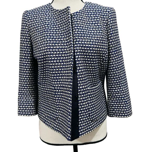 J. Crew Womens Woven Silk Blend Tweed Blazer Jacket Size 4 #96539 - Picture 5 of 11